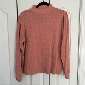 J.Crew Pink Textured Mock Neck Sweater